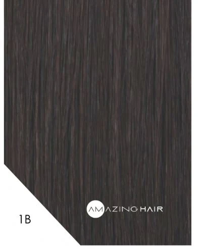 7pc Clip In #1B Dark Brown 16 inch