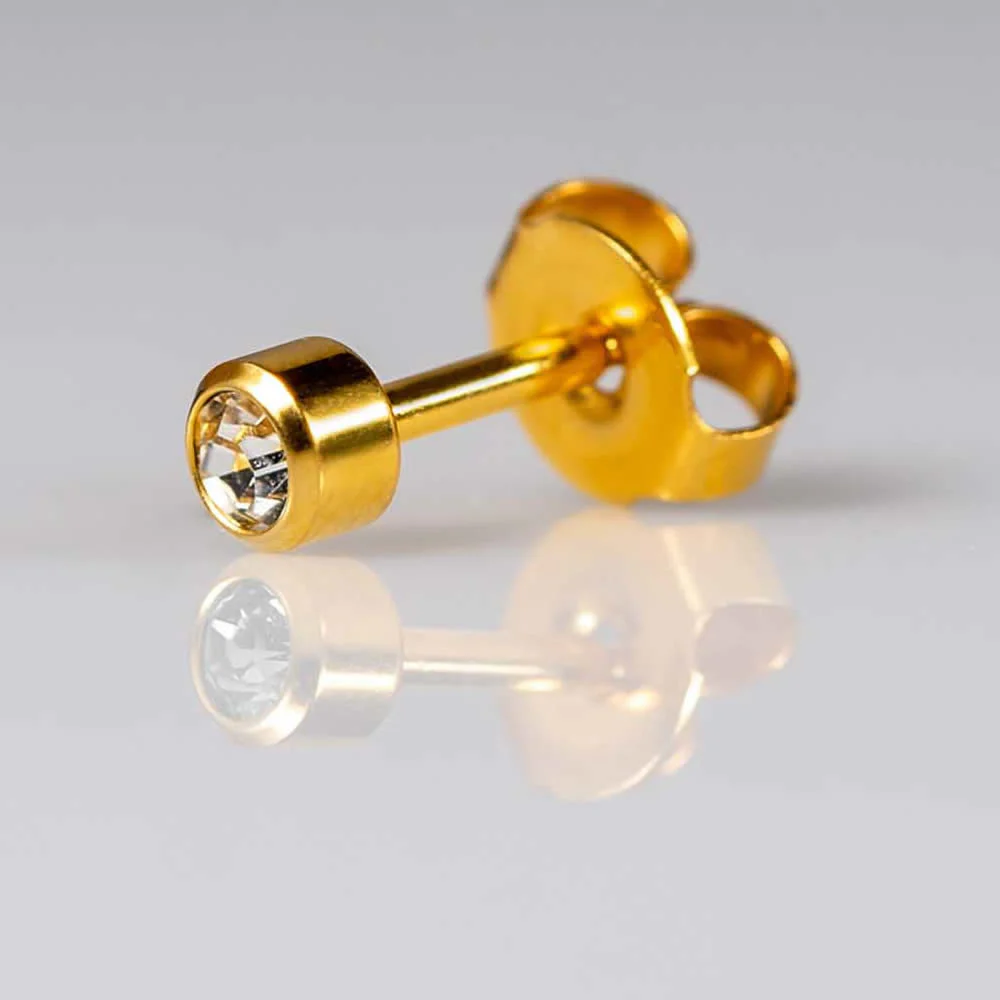 Birthstones April Regular Gold PAIR