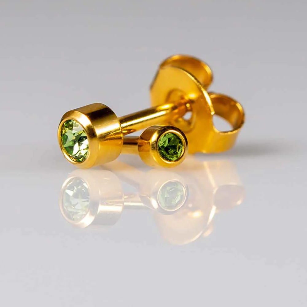 Birthstones August Mini Gold PAIR