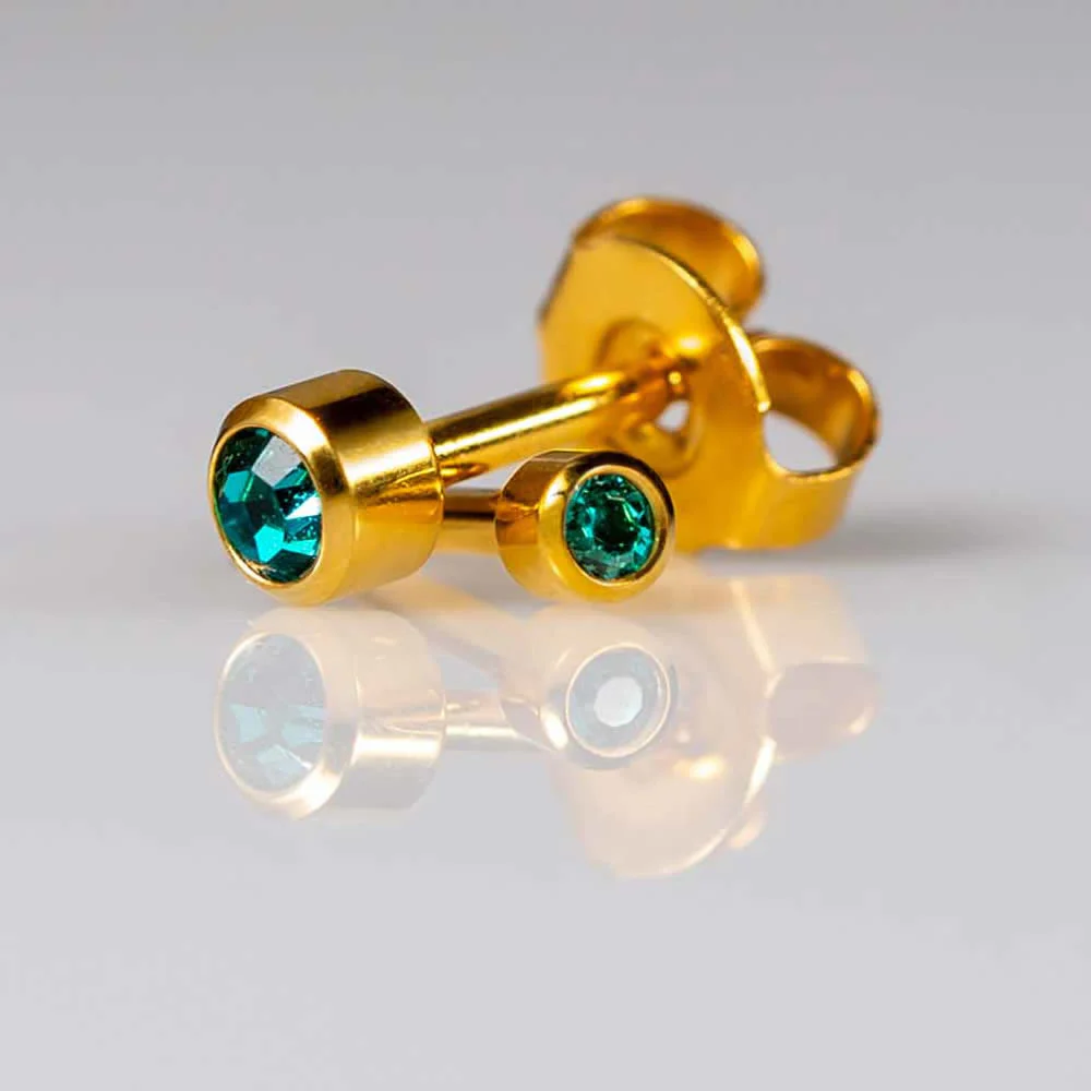 Birthstones December Mini Gold PAIR