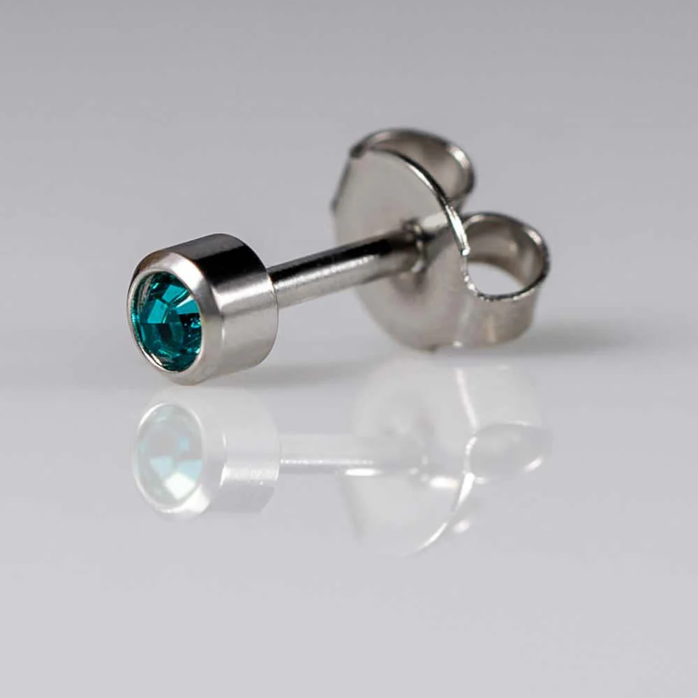 Birthstones December Regular Silver PAIR