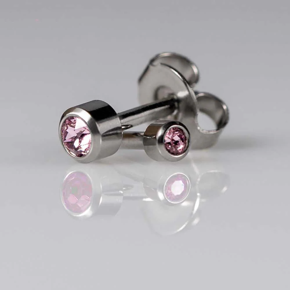 Birthstones June Mini Silver PAIR