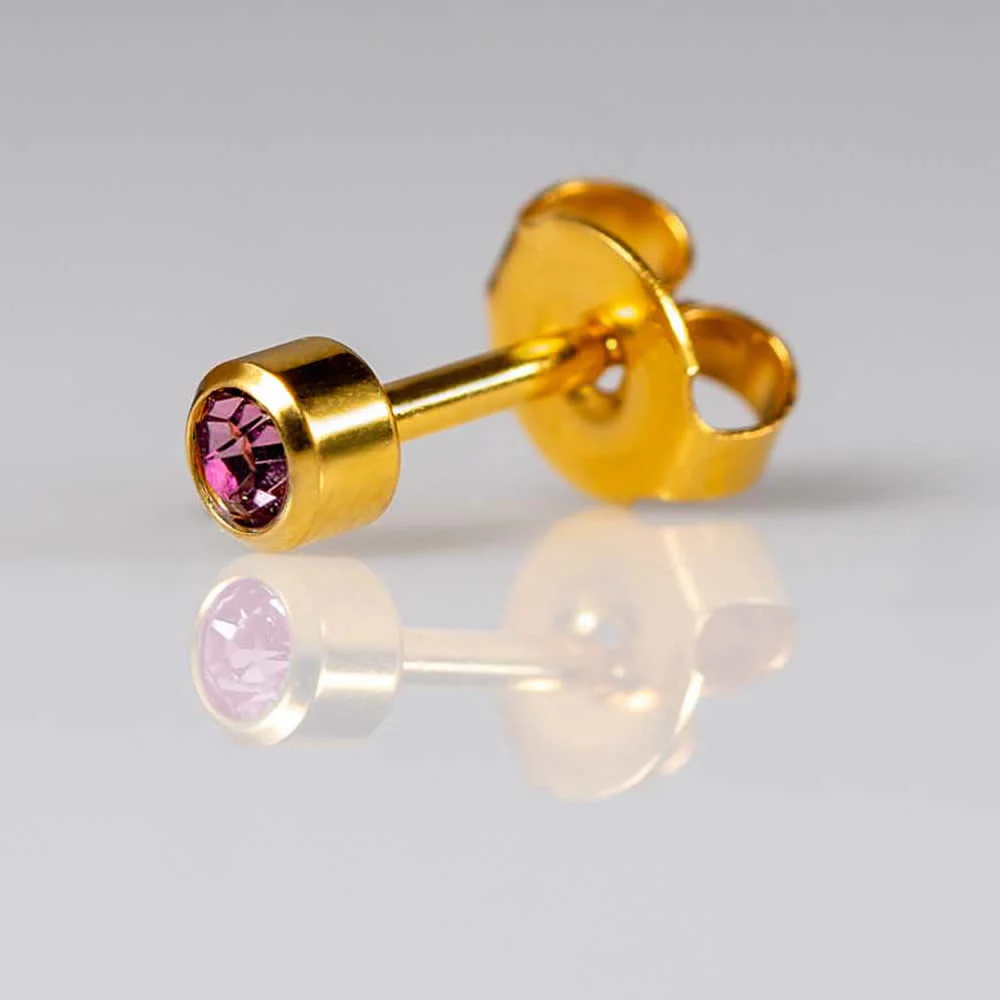 Birthstones June Regular Gold PAIR