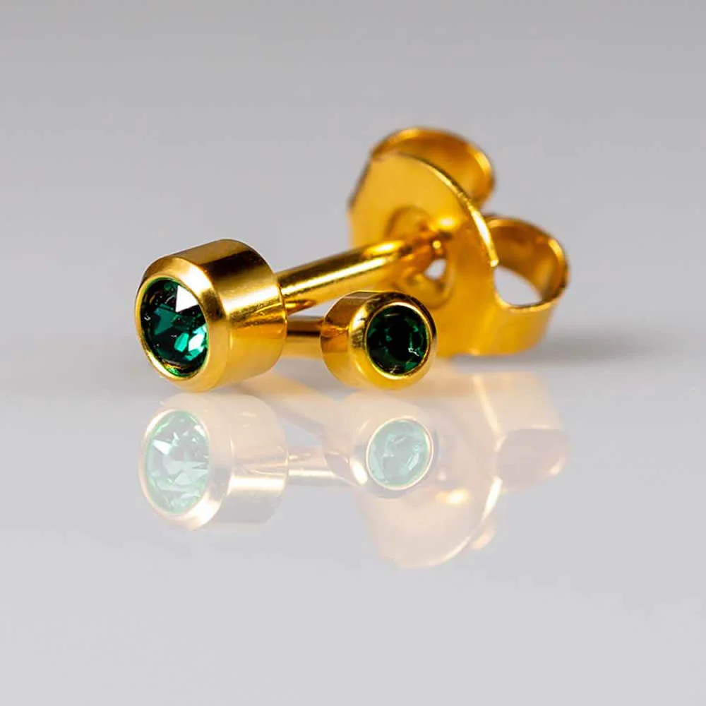 Birthstones May Mini Gold PAIR