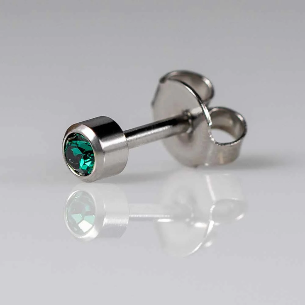 Birthstones May Regular Silver PAIR