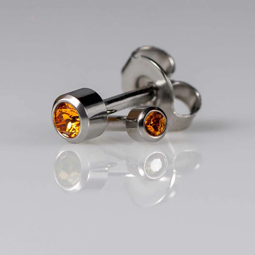 Birthstones November Mini Silver PAIR