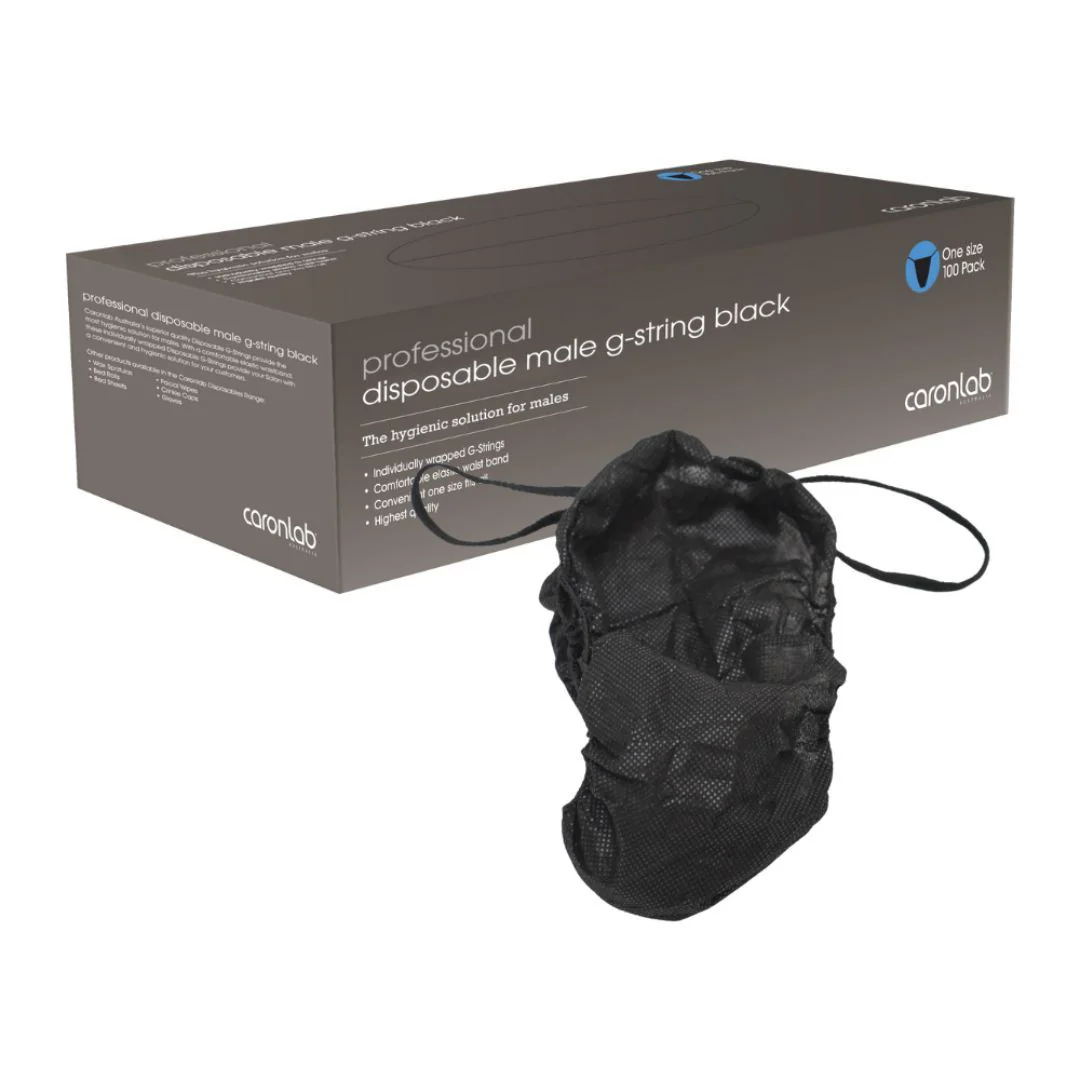 G-String Mens Black 100Pk