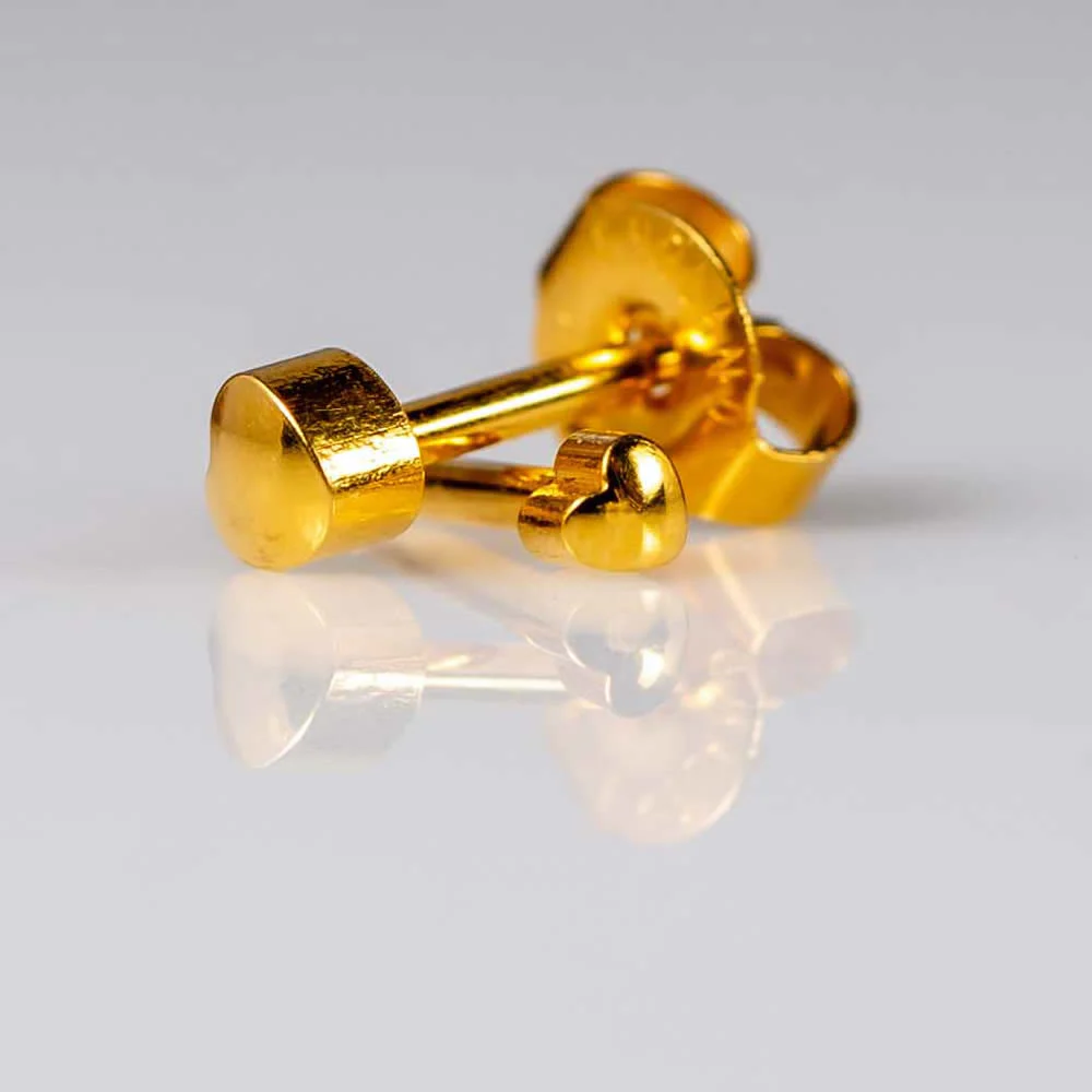 Heart Shape Mini Gold PAIR