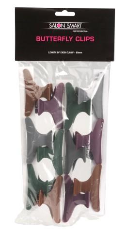 Large Butterfly 12pk Clips - Black