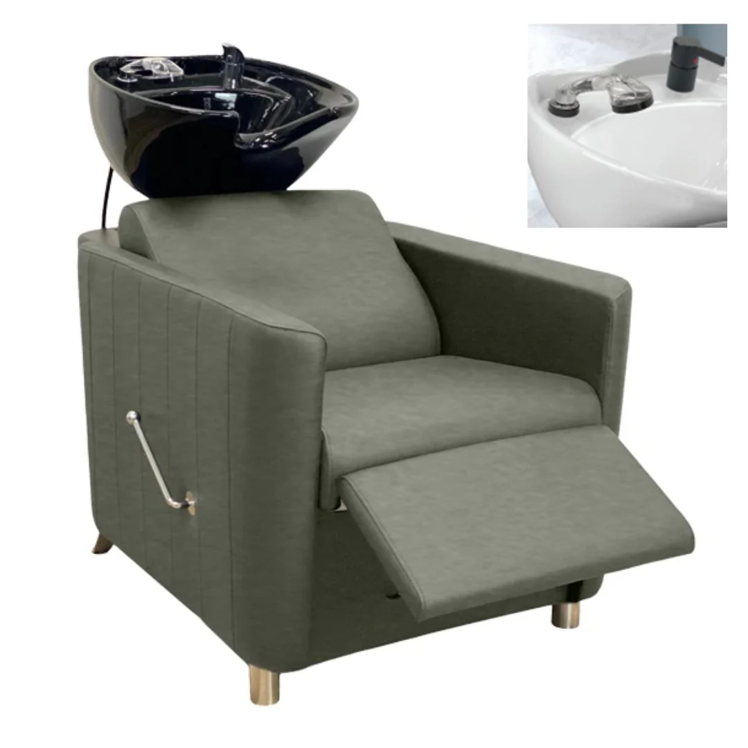 Roma Shamp Green/blk basin/blk tap