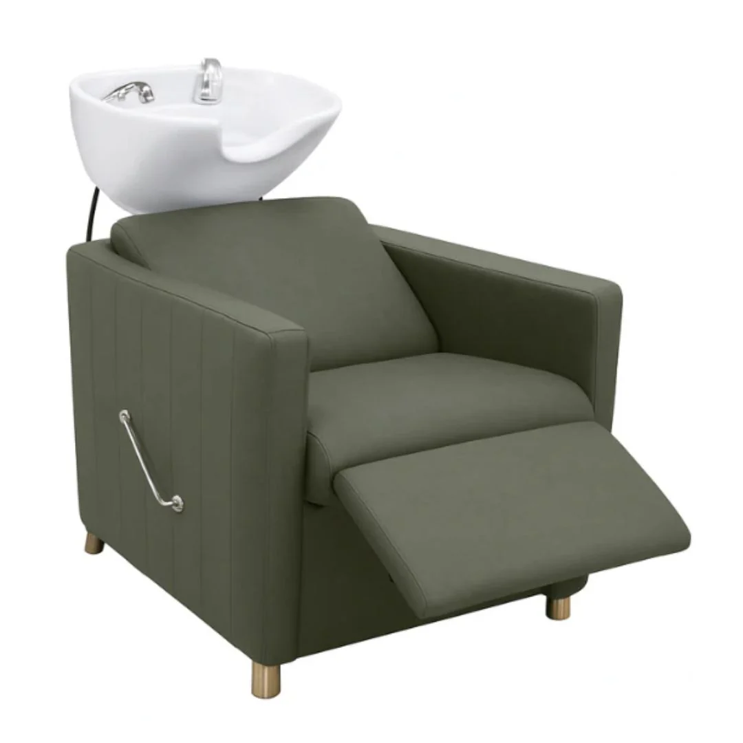 Roma Shamp Green/white basin/chrome tap