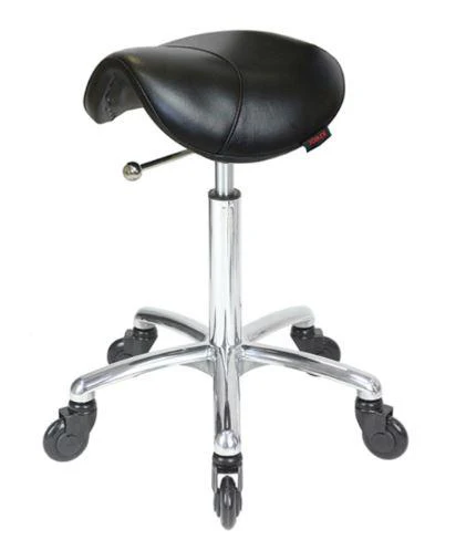 Saddle Stool Black with Click'NClean Wheels - Image 2