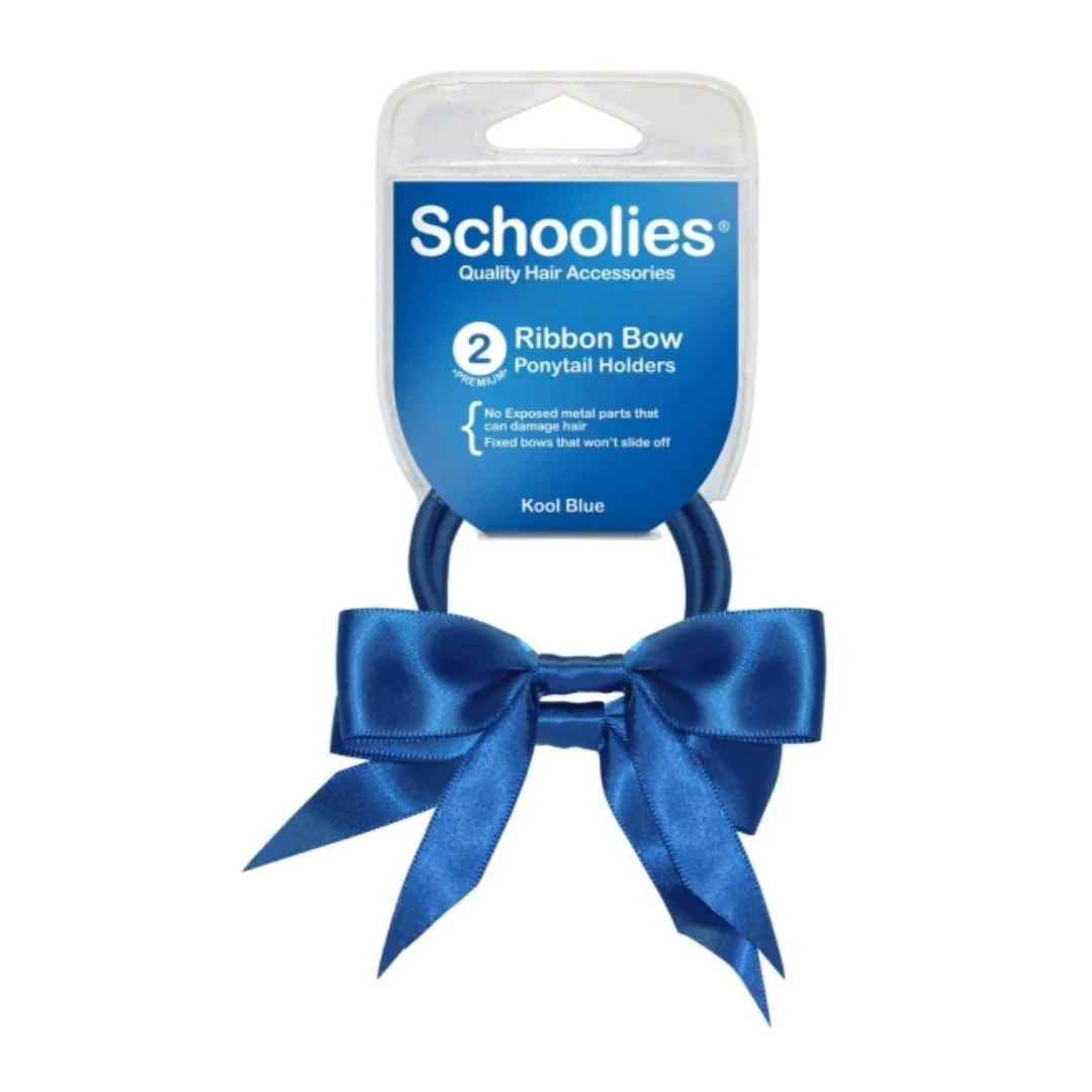 SC132 Ribbon Hair Ties Kool Blue