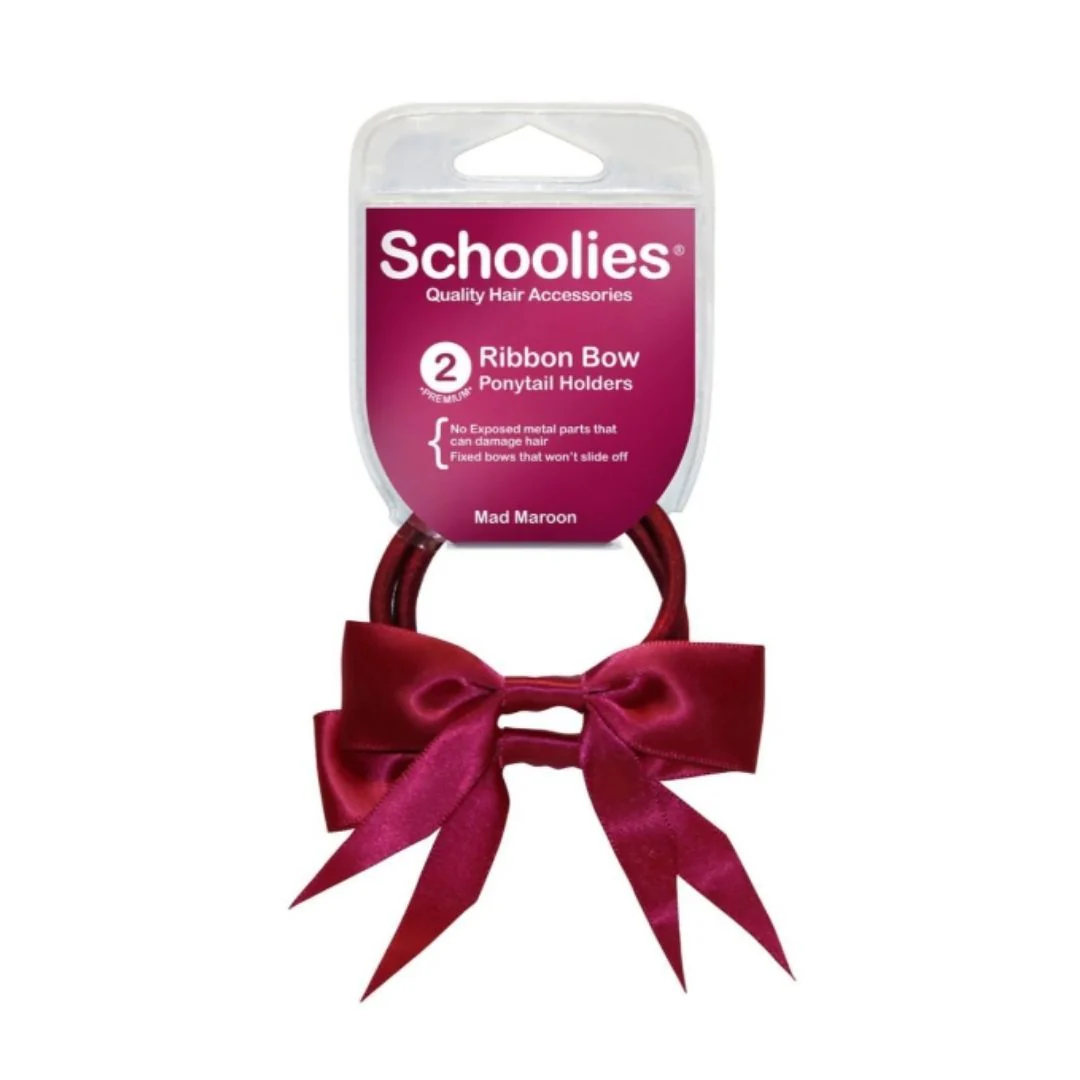 SC134 Ribbon Hair Ties Maroon
