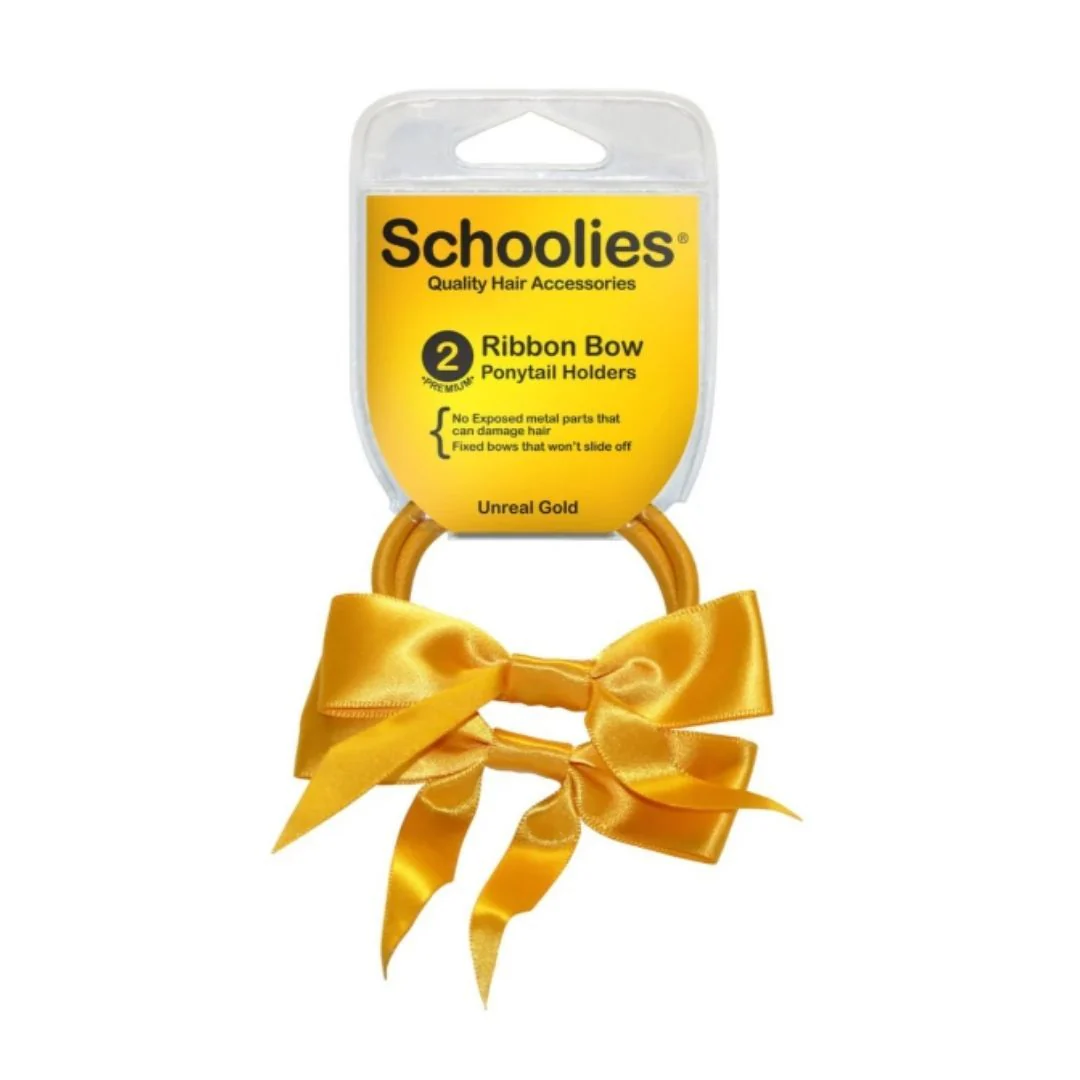 SC136 Ribbon Hair Ties Gold