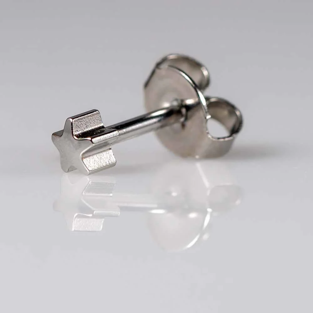 Star Shape Regular Silver PAIR