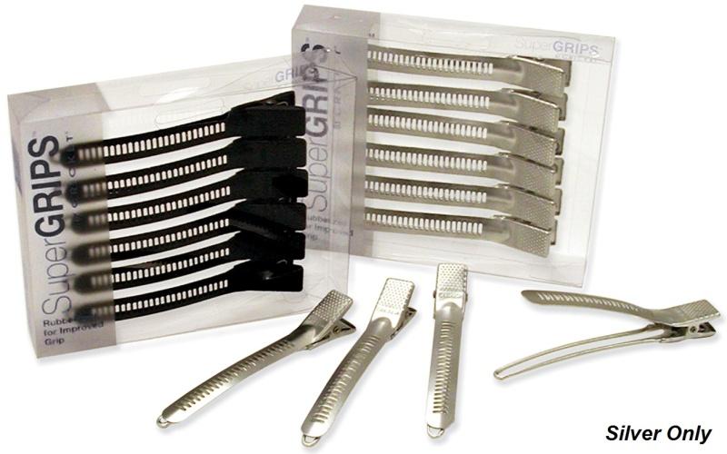 Super Grip Clips Rubber(Silver) 6pc
