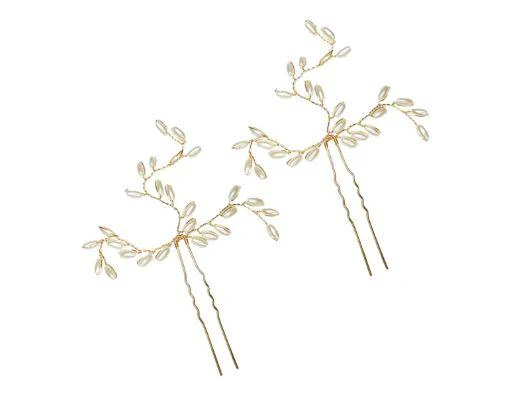 Zara Pearl 2pce Woven Hair Tree Pins - Image 2